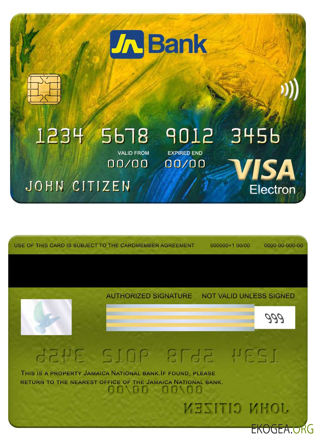 Carte électronique visa de la Banque nationale de Jamaïque